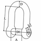 D SHACKLE 316 stainless HEXAGON SOCKET HEAD PIN EUROPEAN TYPE FORGED