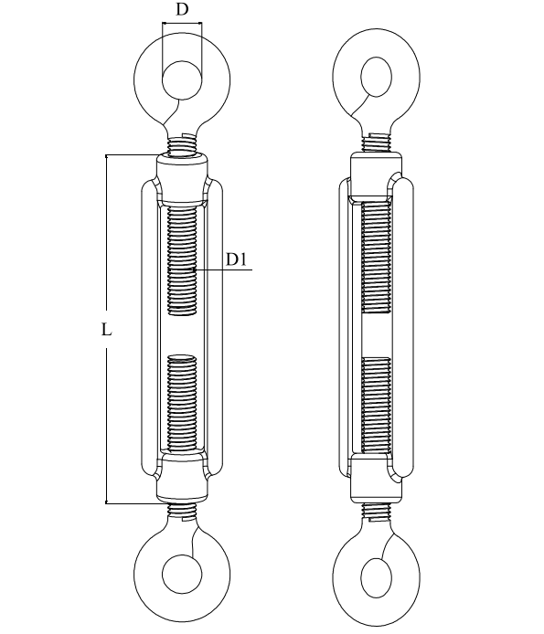 Open Turnbuckle Eye/Eye DIN 1480