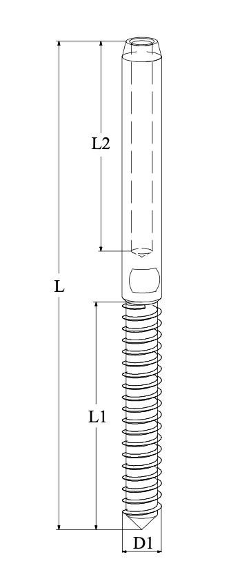 SWAGE STUD WITH WOOD THREAD