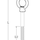 EYE BOLT WITH WOOD THREAD