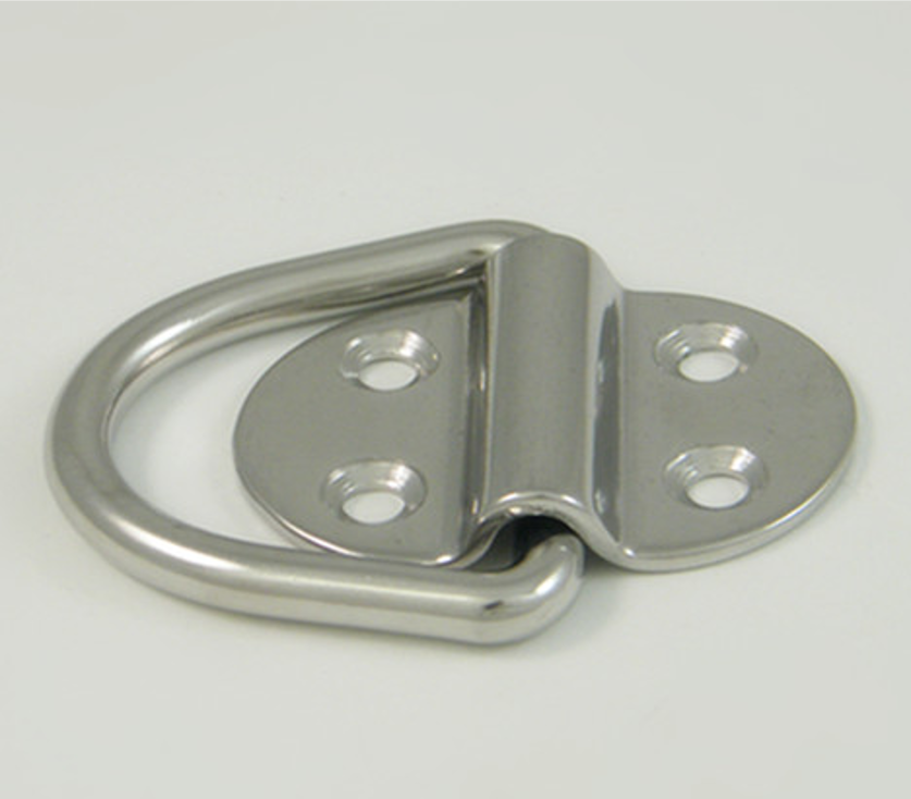 Folding Pad Eye Stainless Steel Folding Pad Eye Deck Lashing D Ring For Trailer Boat Caravan Silversliver Color1pcs